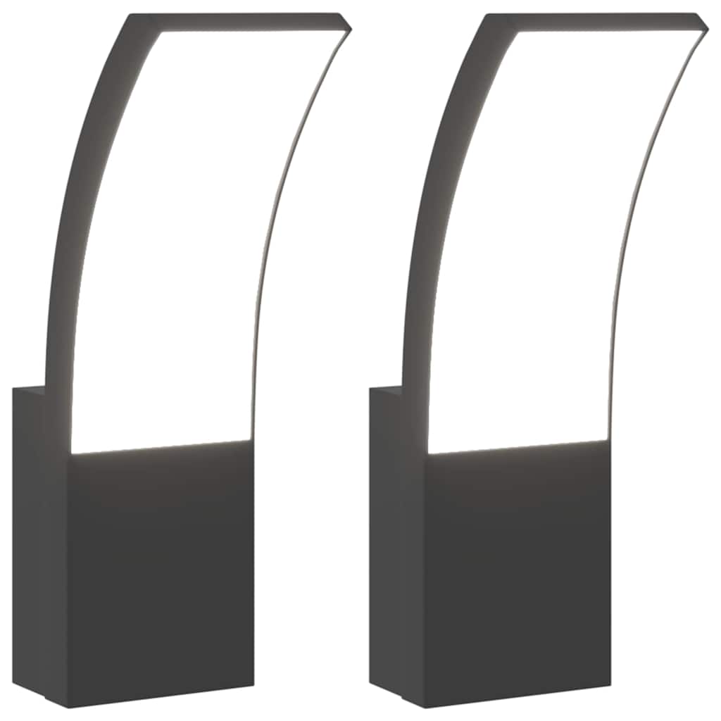 Vidaxl Lampes murales extérieures 2 ST LED Cast Aluminium noir
