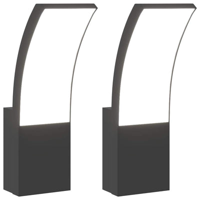 Vidaxl Lampes murales extérieures 2 ST LED Cast Aluminium noir
