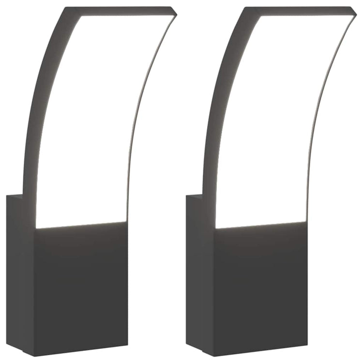 Vidaxl Lampes murales extérieures 2 ST LED Cast Aluminium noir