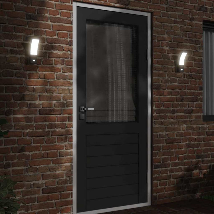Vidaxl Lampes murales extérieures 2 ST LED avec des capteurs coulé en aluminium noir
