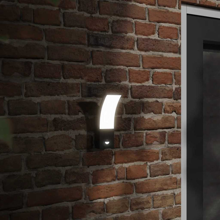 Vidaxl Lampes murales extérieures 2 ST LED avec des capteurs coulé en aluminium noir