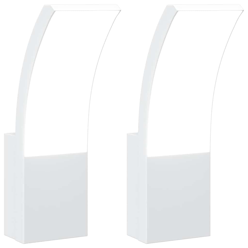 Vidaxl Lampes murales extérieures 2 ST LED CAST Aluminium blanc