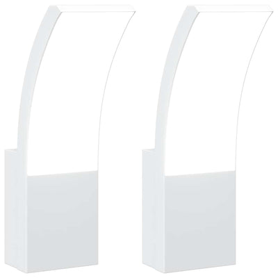 Vidaxl Lampes murales extérieures 2 ST LED CAST Aluminium blanc