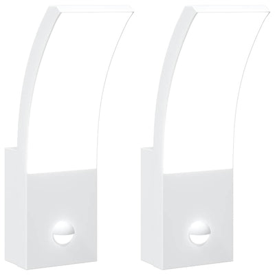 Vidaxl Lampes murales extérieures 2 ST LED avec des capteurs coulé en aluminium blanc