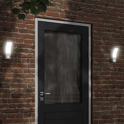 Vidaxl Lampes murales extérieures 2 ST LED avec des capteurs coulé en aluminium blanc