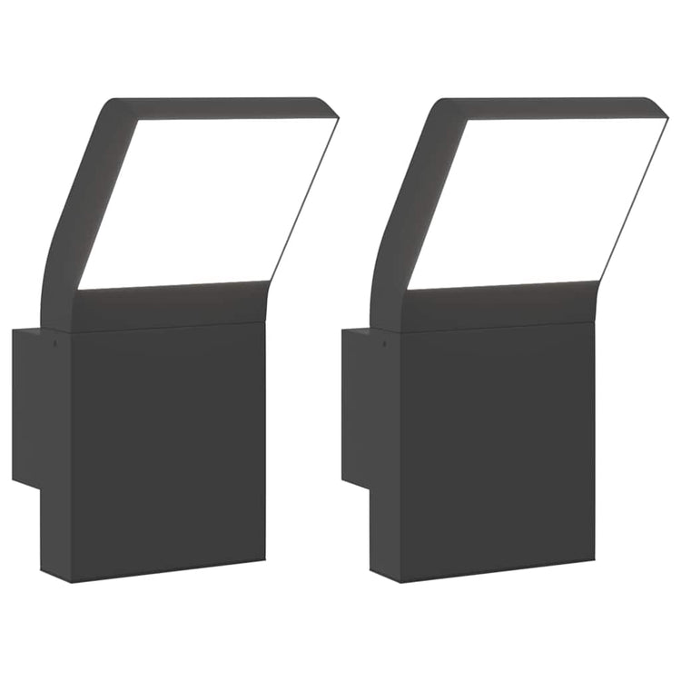 Vidaxl Lampes murales extérieures 2 ST LED Cast Aluminium noir