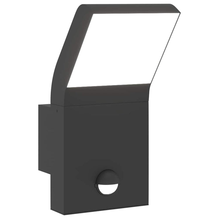 Lampe murale extérieure vidaxl LED avec des capteurs coulé en aluminium noir