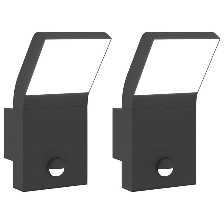 Vidaxl Lampes murales extérieures 2 ST LED avec des capteurs coulé en aluminium noir