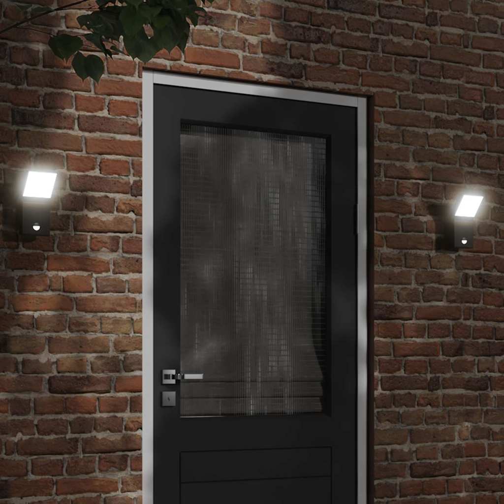 Vidaxl Lampes murales extérieures 2 ST LED avec des capteurs coulé en aluminium noir