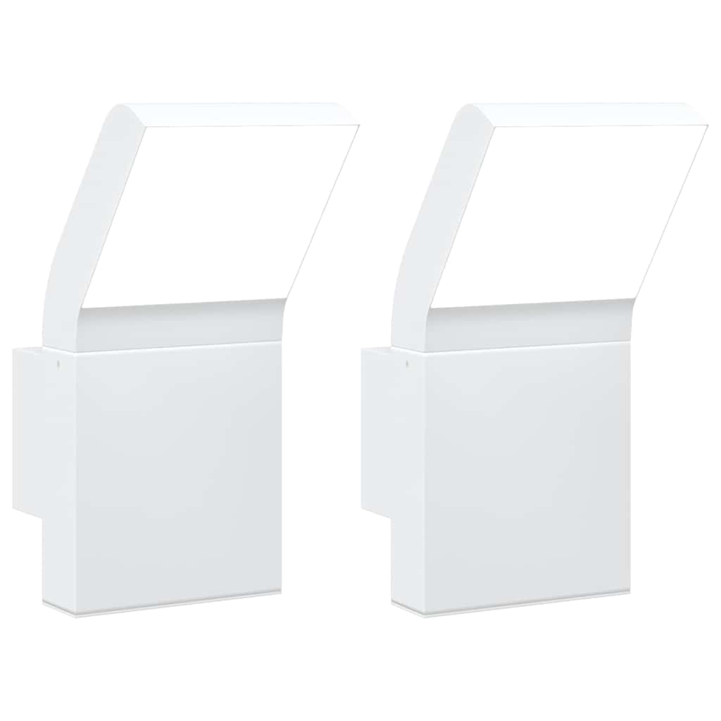 Vidaxl Lampes murales extérieures 2 ST LED CAST Aluminium blanc