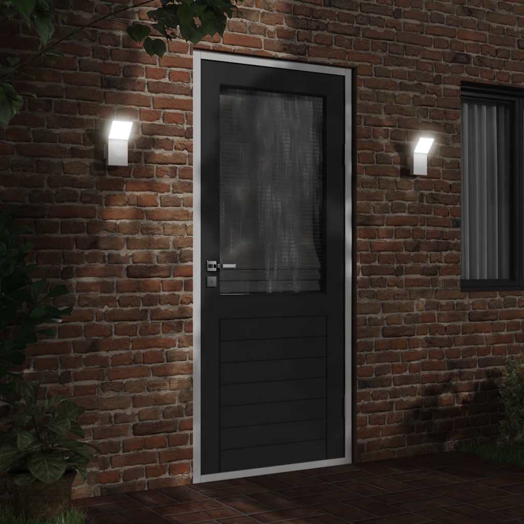 Vidaxl Lampes murales extérieures 2 ST LED CAST Aluminium blanc