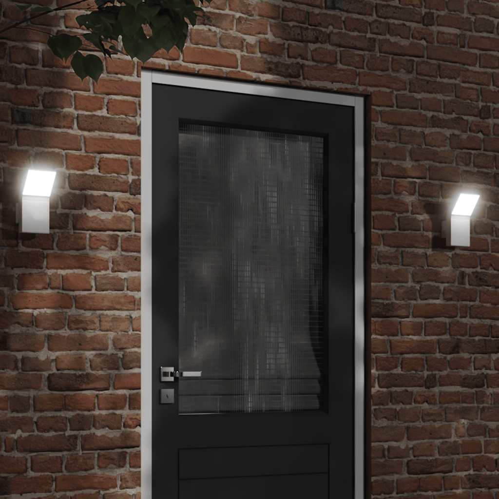 Vidaxl Lampes murales extérieures 2 ST LED CAST Aluminium blanc