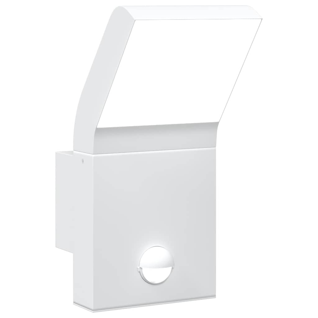 Lampe murale extérieure vidaxl LED avec des capteurs coulé en aluminium blanc