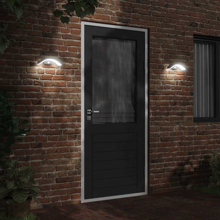 Lampe murale extérieure vidaxl LED avec des capteurs coulé en aluminium noir