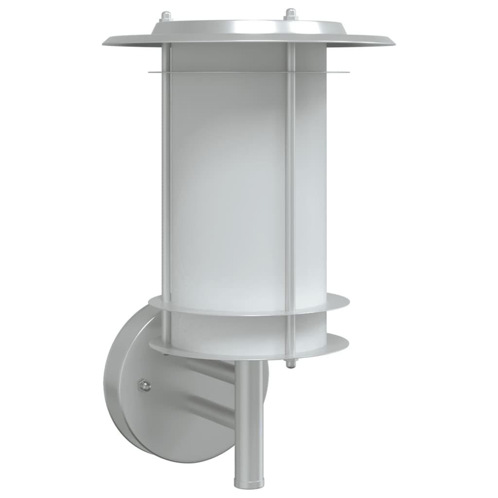 Vidaxl lampe murale extérieure en acier inoxydable en acier argenté