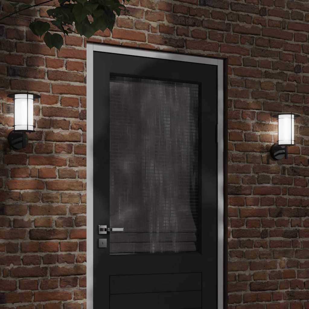 Vidaxl Lampes murales extérieures 2 st en acier inoxydable noir