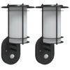 Vidaxl Lampes murales extérieures 2 ST avec capteurs en acier inoxydable noir
