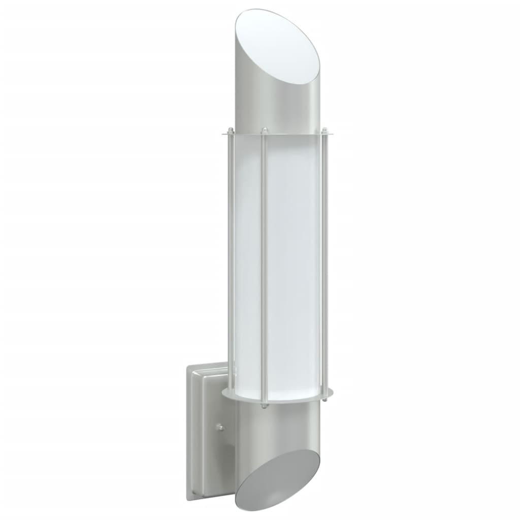 Vidaxl lampe murale extérieure en acier inoxydable en acier argenté