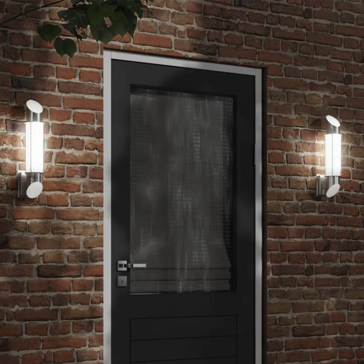 Vidaxl lampe murale extérieure en acier inoxydable en acier argenté
