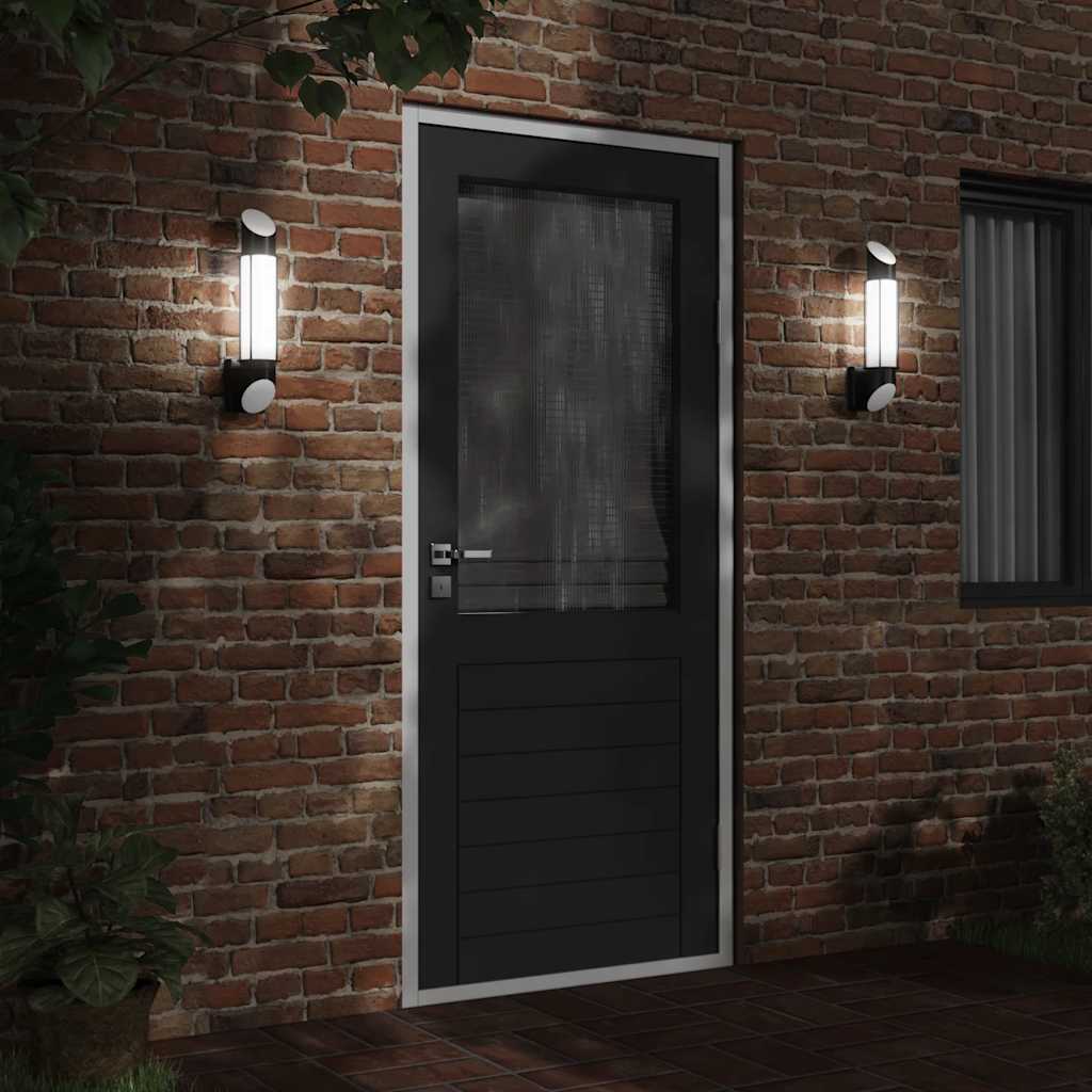 Vidaxl lampe murale extérieure en acier inoxydable noir