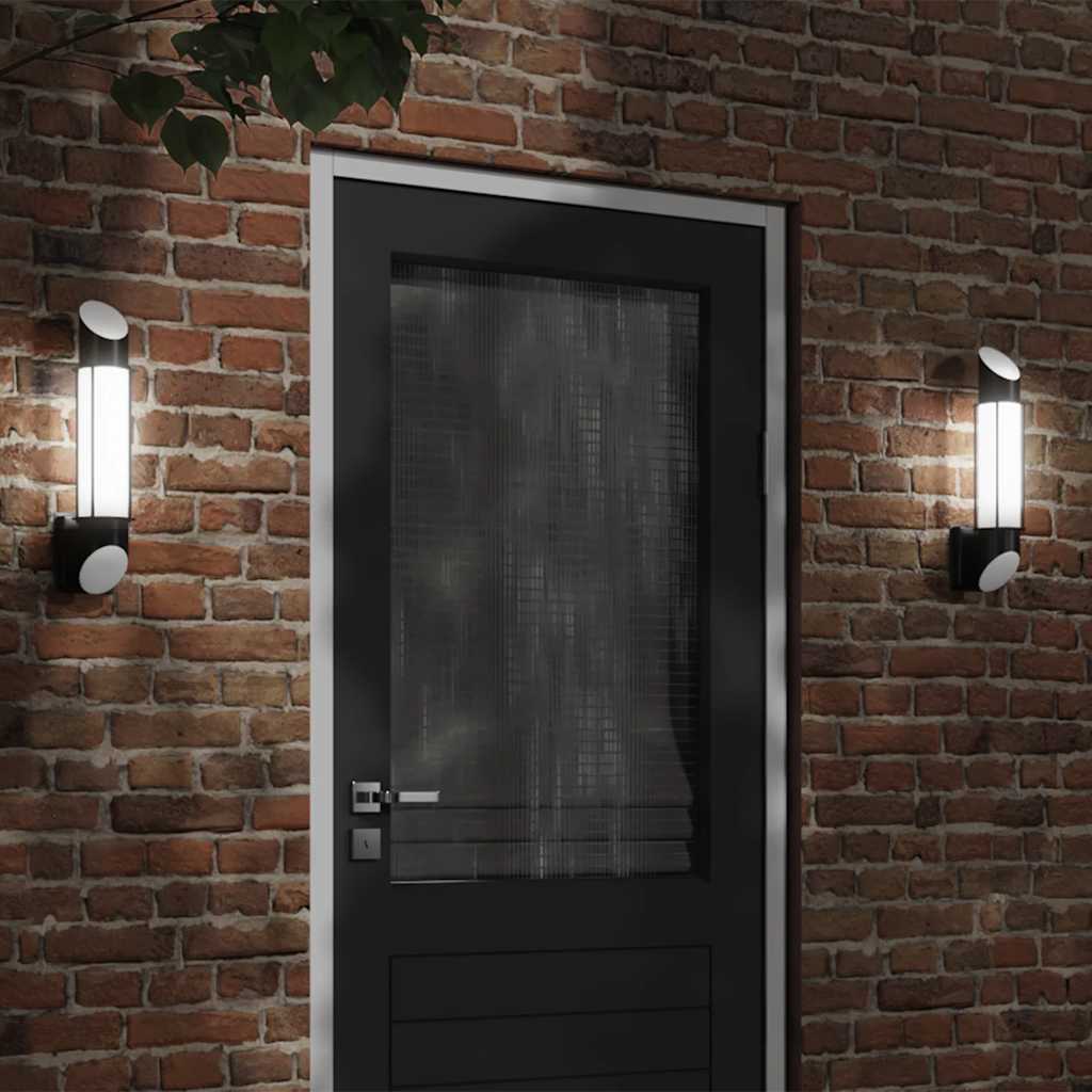 Vidaxl lampe murale extérieure en acier inoxydable noir