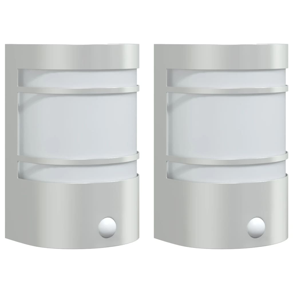 Vidaxl Lampes murales extérieures 2 ST avec capteurs en acier inoxydable couleur