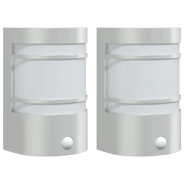 Vidaxl Lampes murales extérieures 2 ST avec capteurs en acier inoxydable couleur