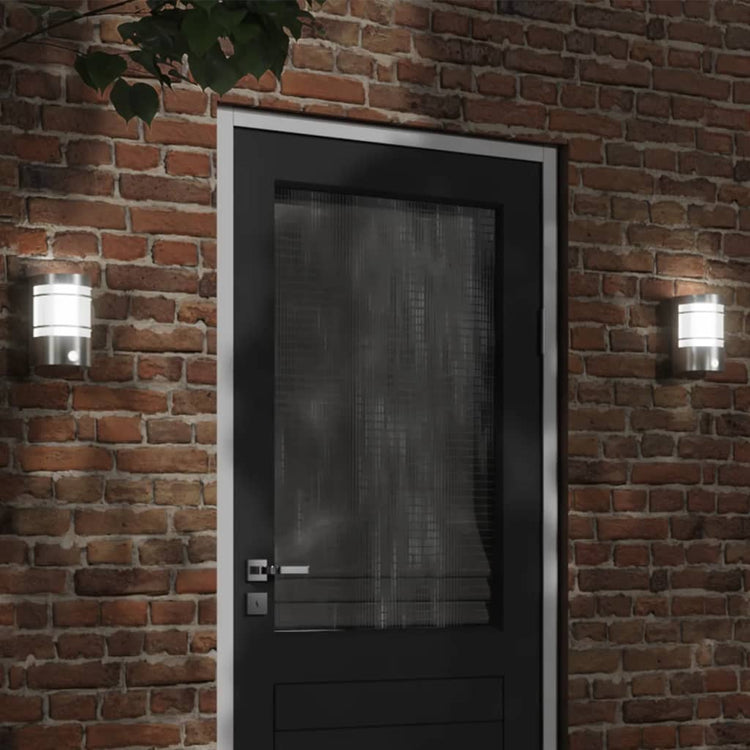 Vidaxl Lampes murales extérieures 2 ST avec capteurs en acier inoxydable couleur