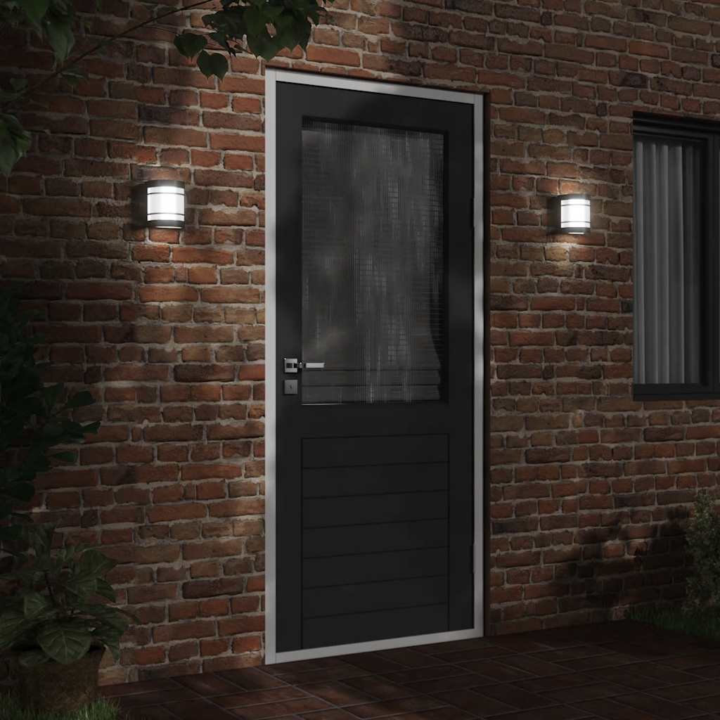 Vidaxl lampe murale extérieure en acier inoxydable noir
