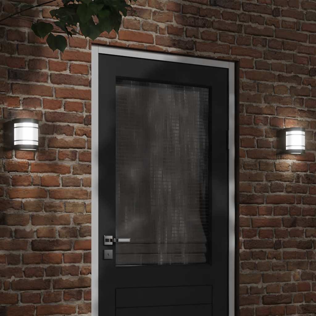 Vidaxl lampe murale extérieure en acier inoxydable noir
