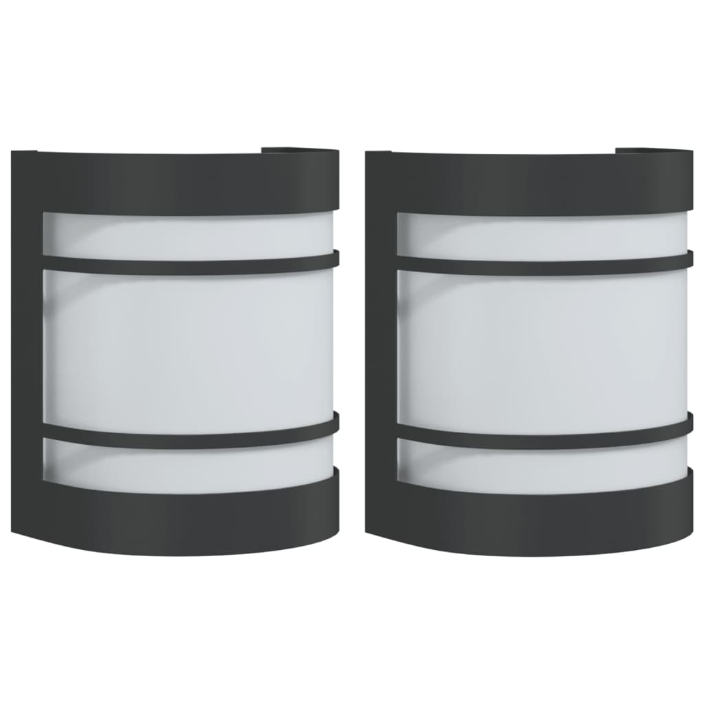 Vidaxl Lampes murales extérieures 2 st en acier inoxydable noir