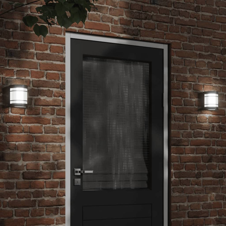 Vidaxl Lampes murales extérieures 2 st en acier inoxydable noir