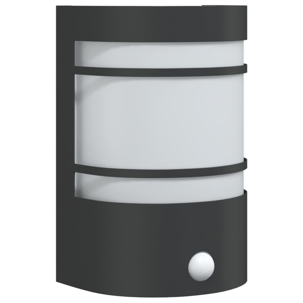 Vidaxl Lampe murale extérieure avec capteur en acier inoxydable noir