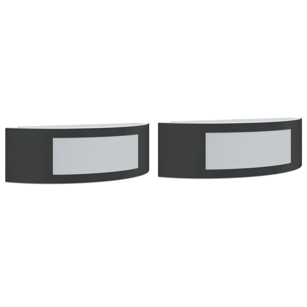 Vidaxl Lampes murales extérieures 2 st en acier inoxydable noir