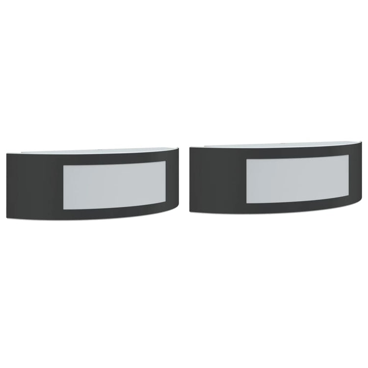 Vidaxl Lampes murales extérieures 2 st en acier inoxydable noir