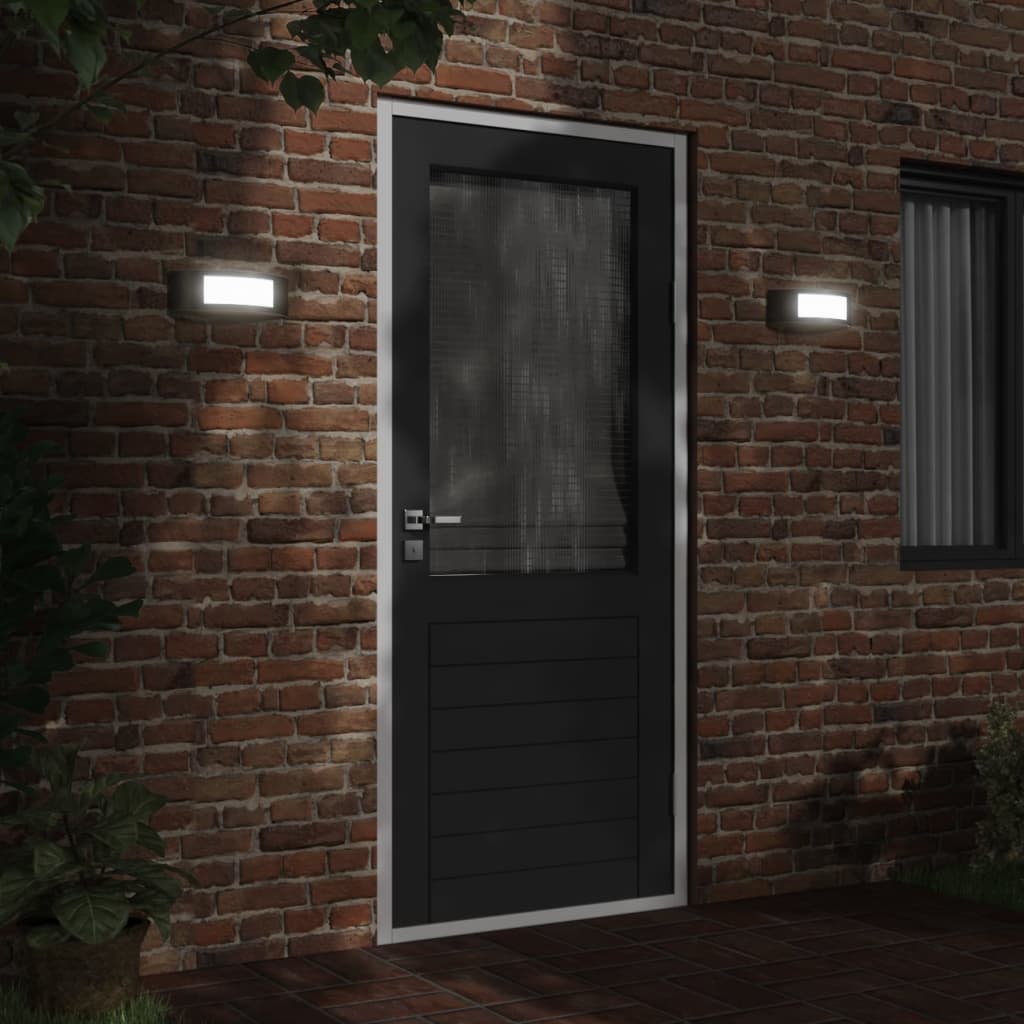 Vidaxl Lampes murales extérieures 2 st en acier inoxydable noir