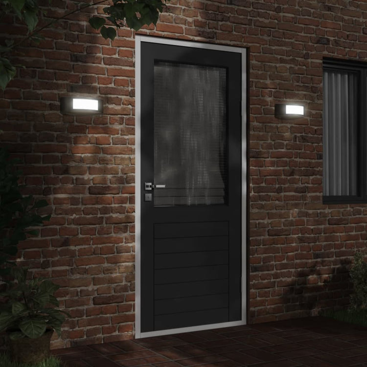 Vidaxl Lampes murales extérieures 2 st en acier inoxydable noir