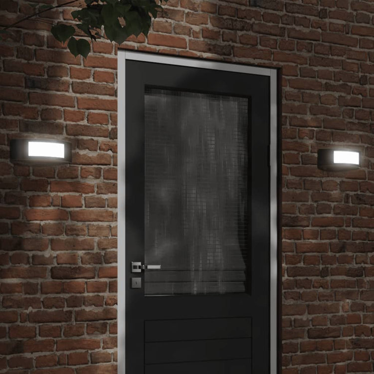 Vidaxl Lampes murales extérieures 2 st en acier inoxydable noir