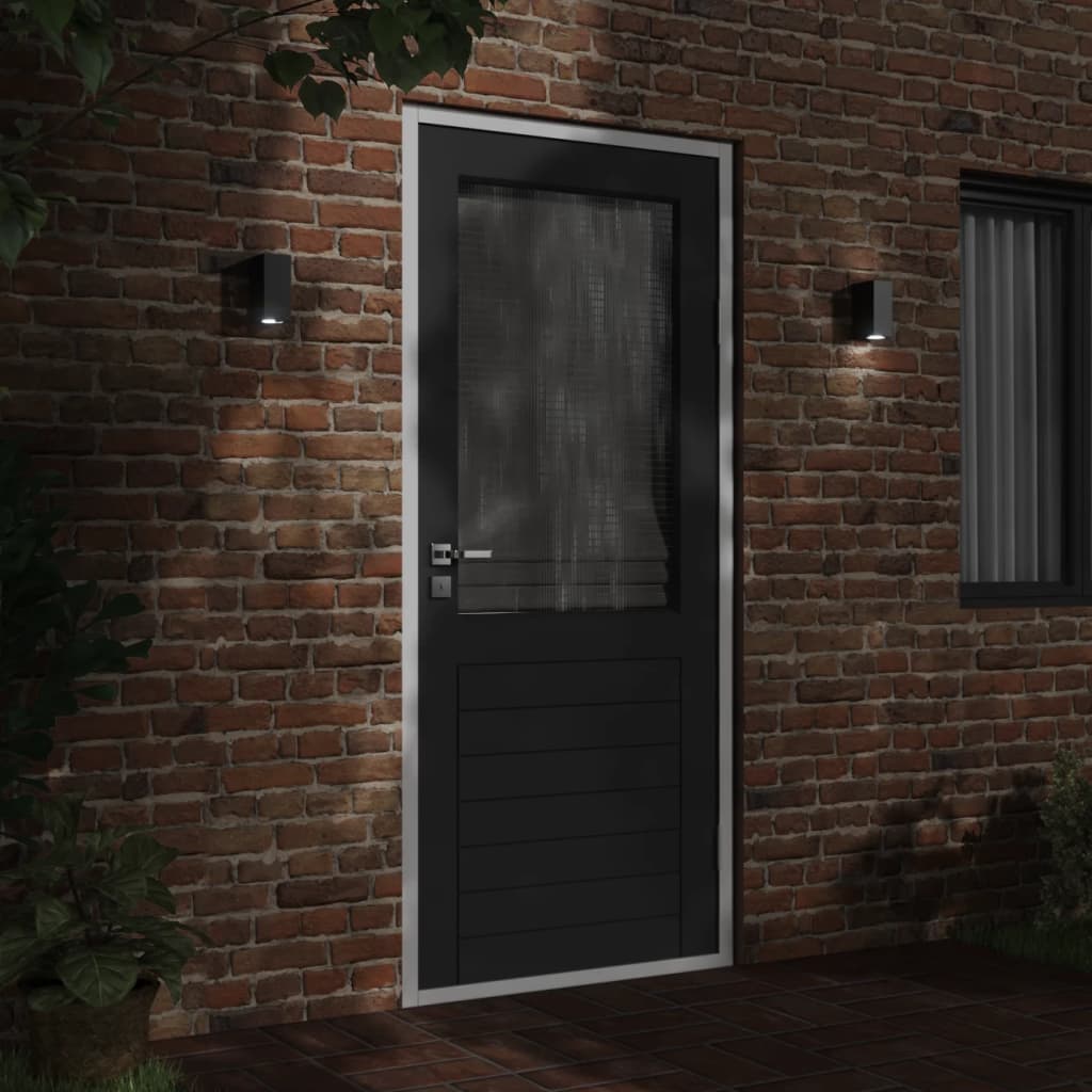 Vidaxl Lampes murales extérieures 2 Sted en aluminium noir