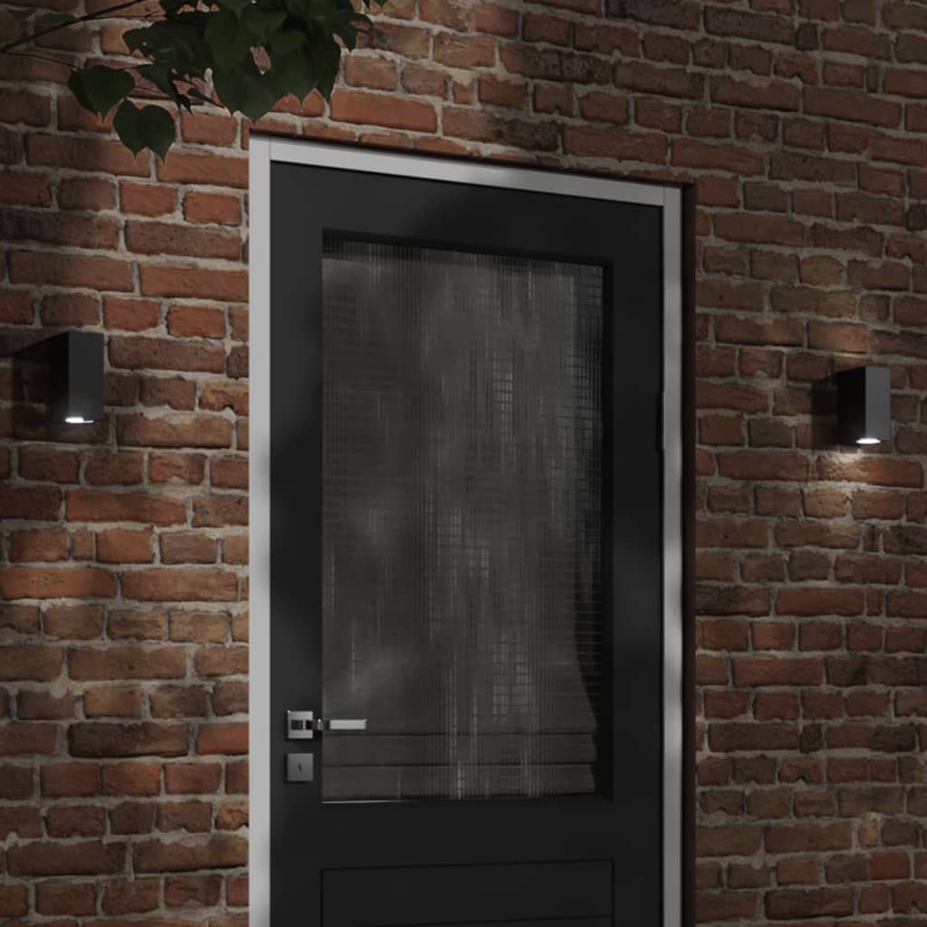 Vidaxl Lampes murales extérieures 2 Sted en aluminium noir