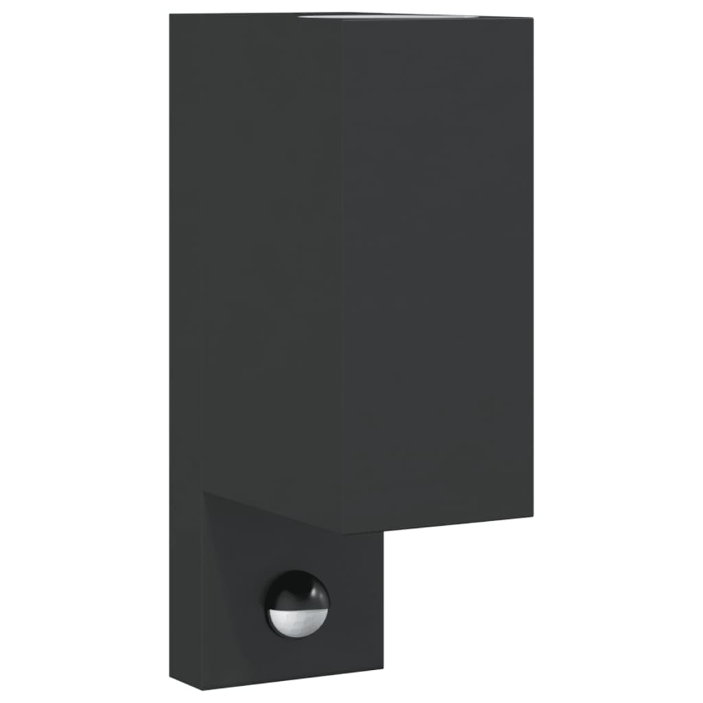 Vidaxl Lampe murale extérieure avec capteur coulé en aluminium noir