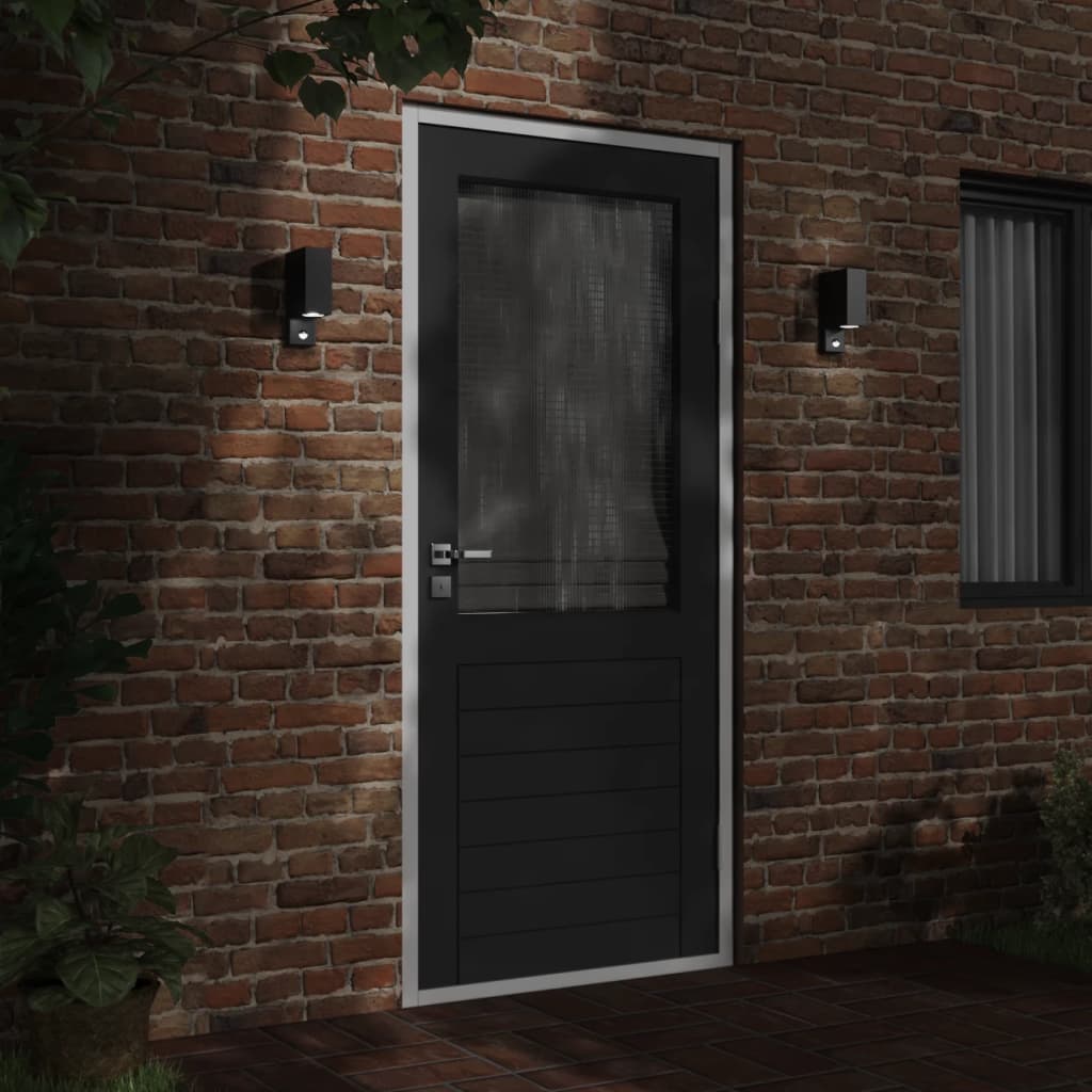 Vidaxl Lampe murale extérieure avec capteur coulé en aluminium noir