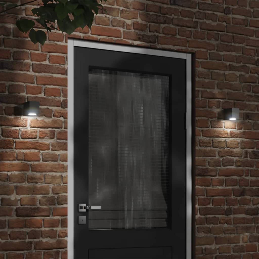 Vidaxl Lampes murales extérieures 2 Sted en aluminium noir