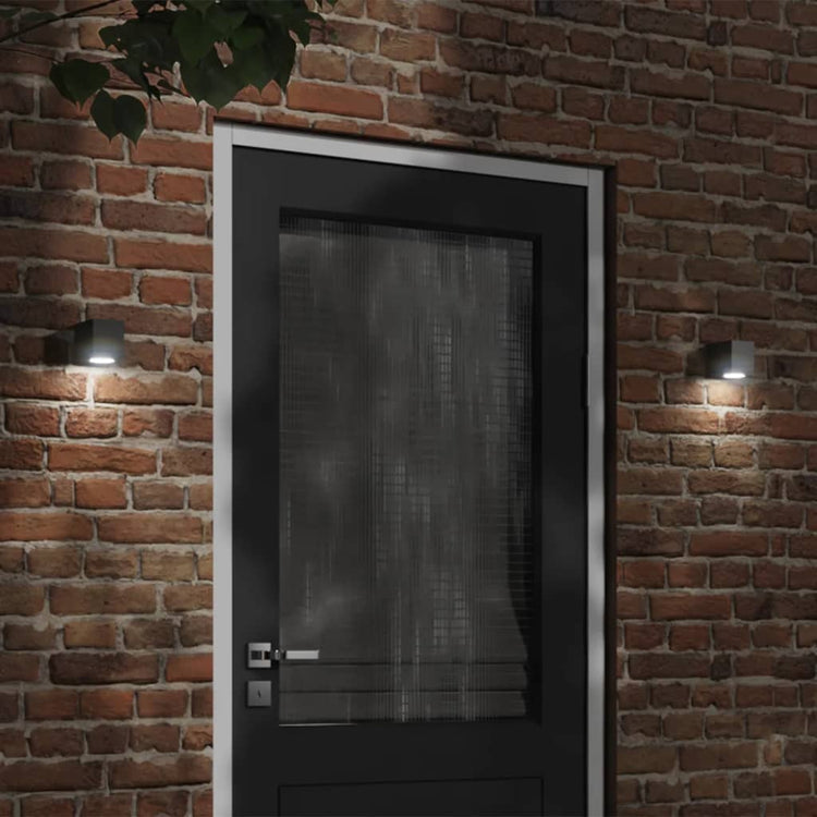 Vidaxl Lampes murales extérieures 2 Sted en aluminium noir