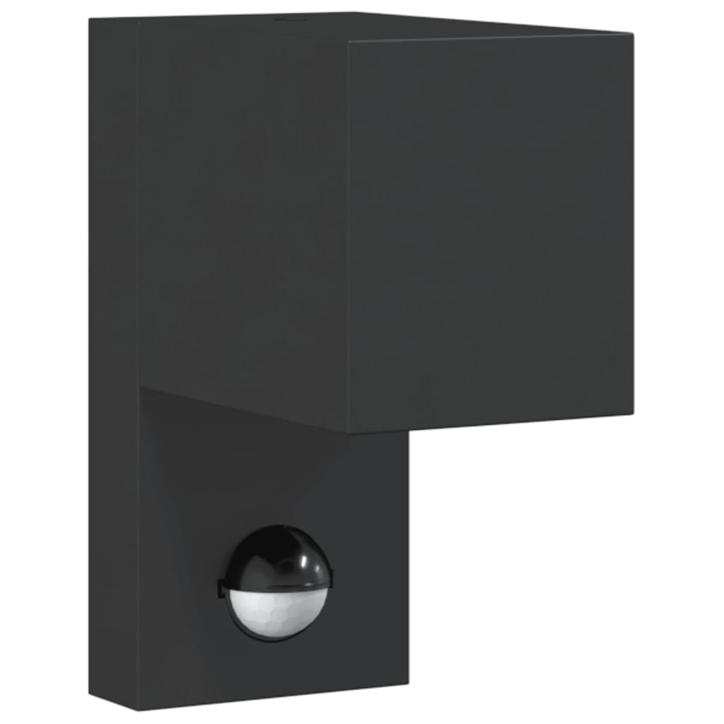 Vidaxl Lampe murale extérieure avec capteur coulé en aluminium noir