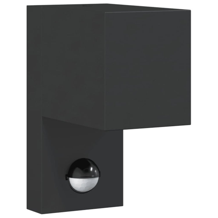Vidaxl Lampe murale extérieure avec capteur coulé en aluminium noir