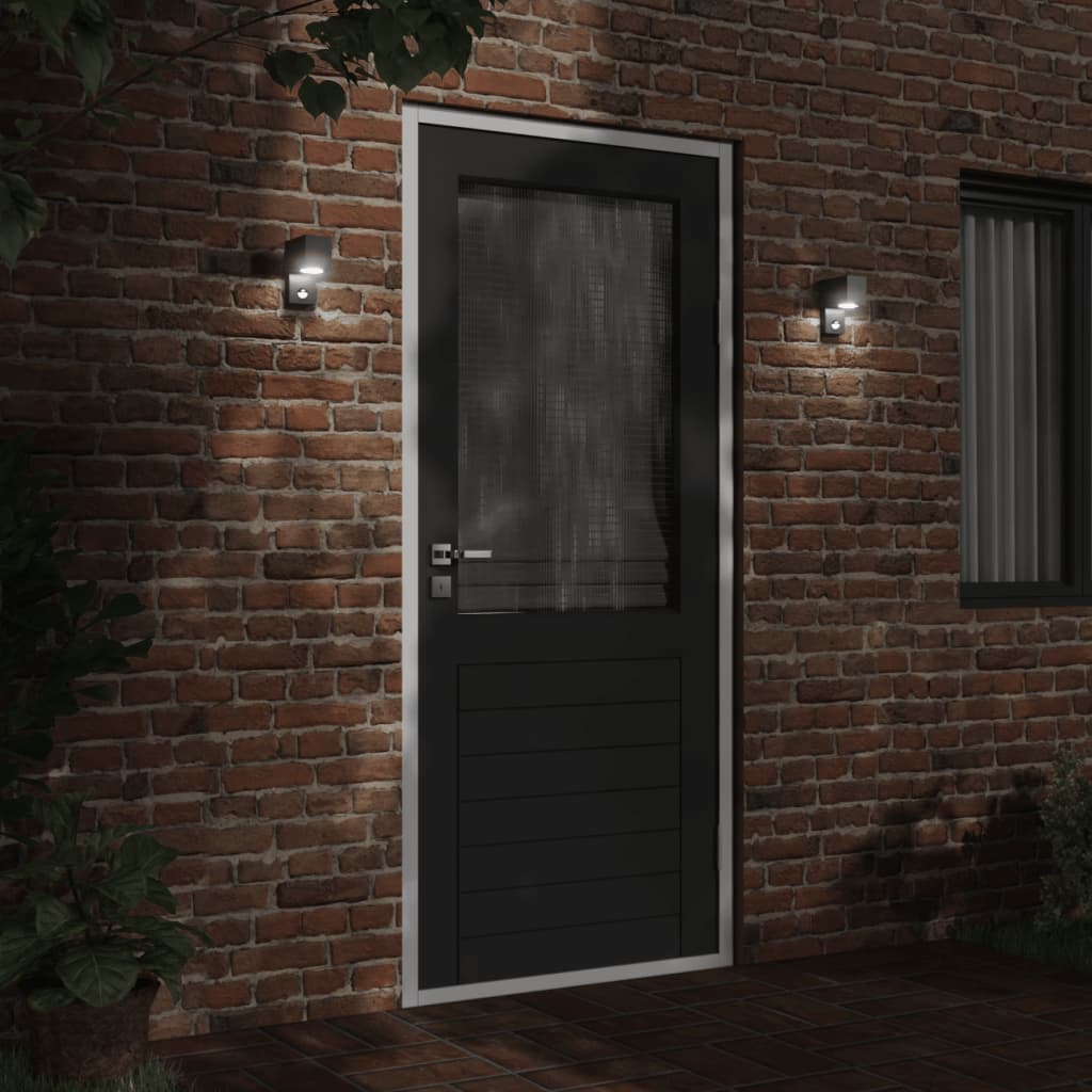 Vidaxl Lampe murale extérieure avec capteur coulé en aluminium noir