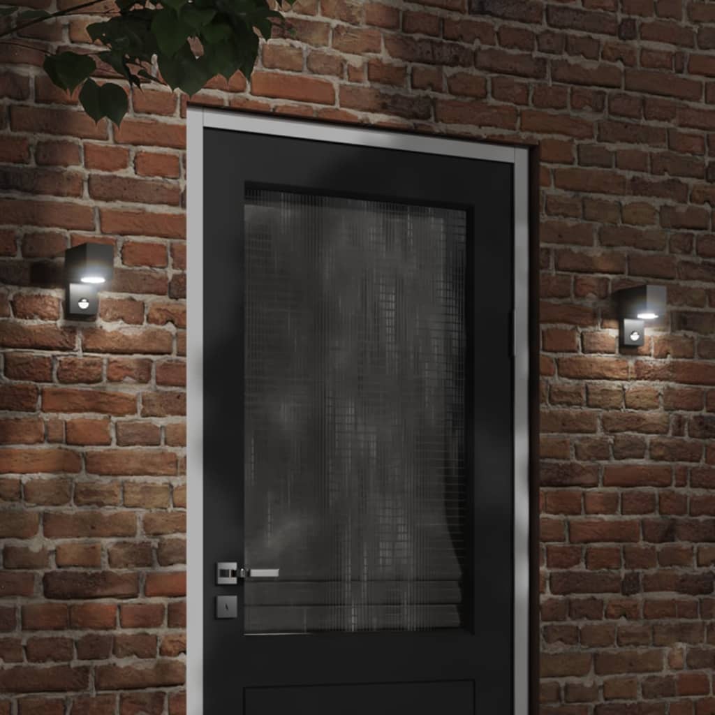 Vidaxl Lampe murale extérieure avec capteur coulé en aluminium noir