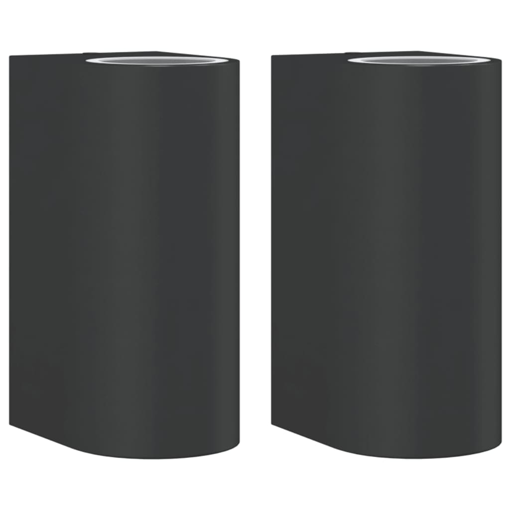 Vidaxl Lampes murales extérieures 2 Sted en aluminium noir