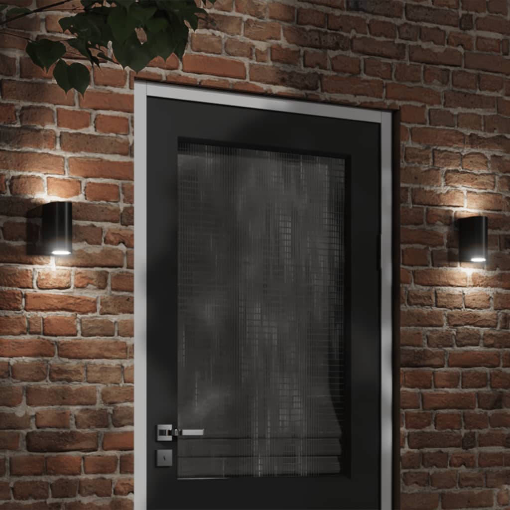 Vidaxl Lampes murales extérieures 2 Sted en aluminium noir